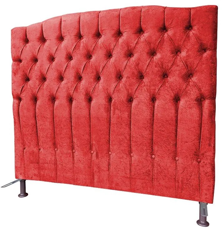 Cabeceira Cama Box Casal Queen 160cm Capitonê Sofia Suede Vermelho - Sheep Estofados - Vermelho