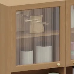Armário de Cozinha 120cm 2 Portas Com Vidro Marina Freijó L01 - Mpozen
