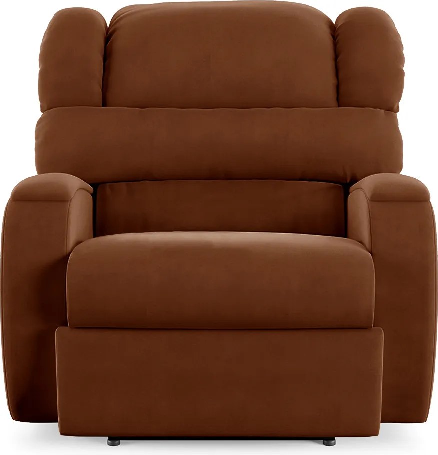 Poltrona do Papai Sala de Cinema Reclinável Kylie Power Elétrica Veludo Terracota G23