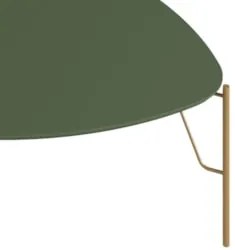 Mesa de Centro Alta Para Sala Pés Metálicos Blen Musgo/Dourado I06 - M