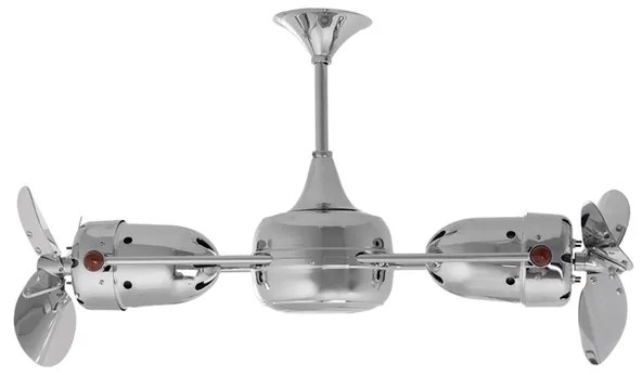 Ventilador De Teto Aco Aluminio Cromado 127V Duplo Dinamico