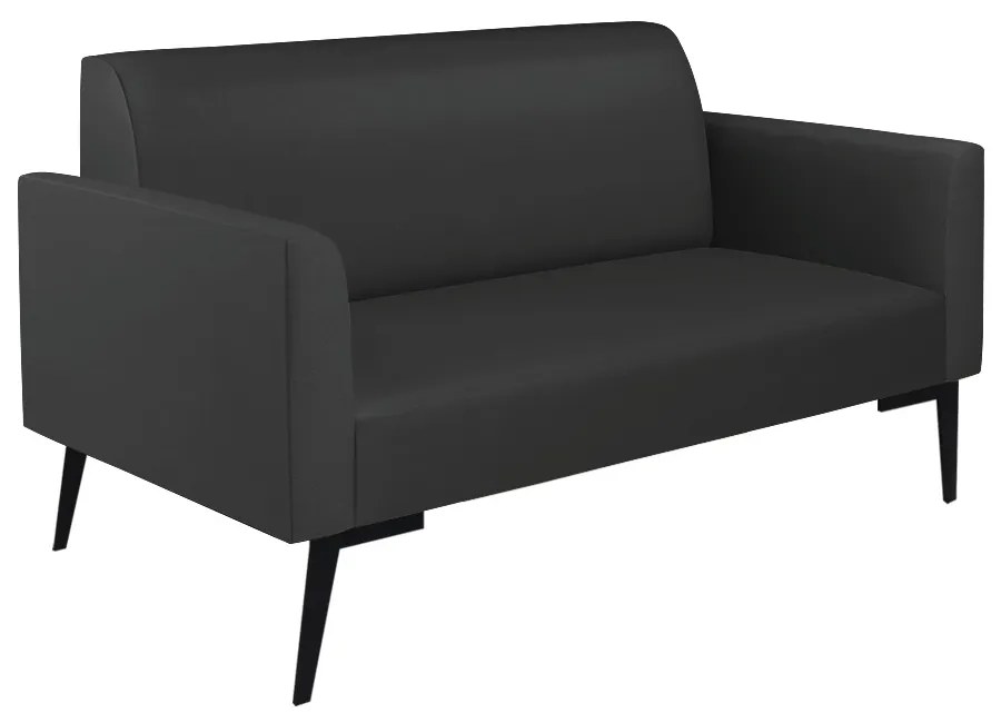 Sofá Namoradeira com 2 Poltronas Pés Villach Marisa Corino D03 - DRossi - Preto