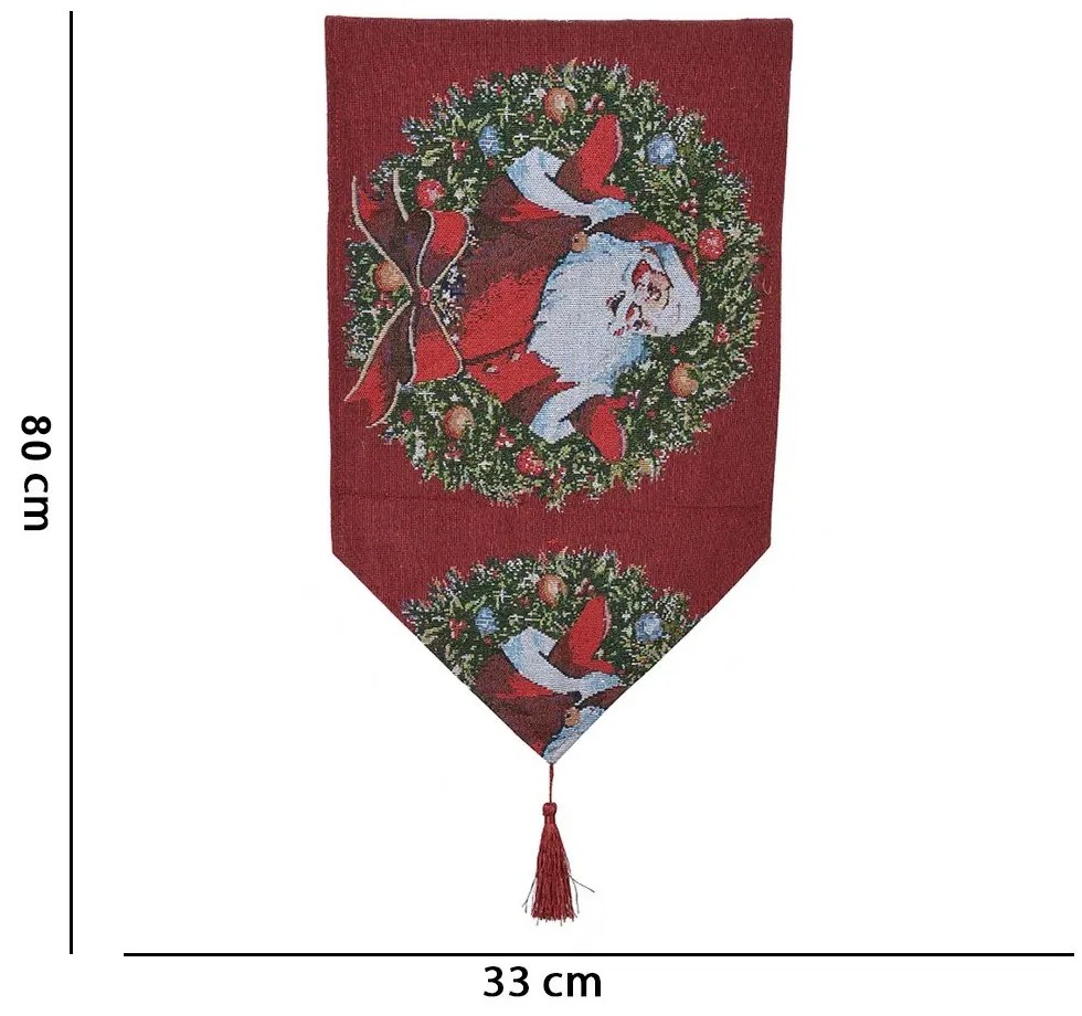 Caminho de Mesa Natalino Colorido Com Papai Noel 33x40 cm F04 - D'Rossi