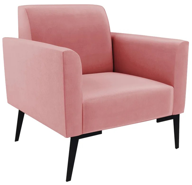 Sofá Namoradeira com 2 Poltronas Pés Villach Marisa Suede D03 - D'Rossi - Rose