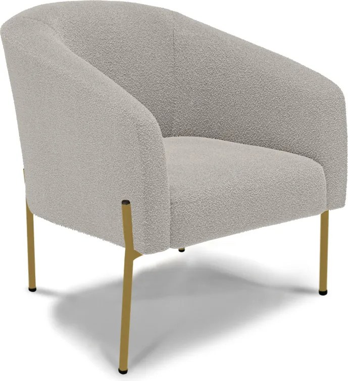 Cadeira Sala de Jantar Pé de Ferro Dourado Stella Bouclê D03 - D'Rossi - Cinza