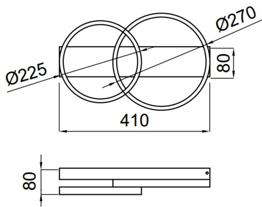 Plafon Pira Duplo Aro 41X27X08Cm Led 22W 3000K Bivolt Branco - Usina I... (Branco)