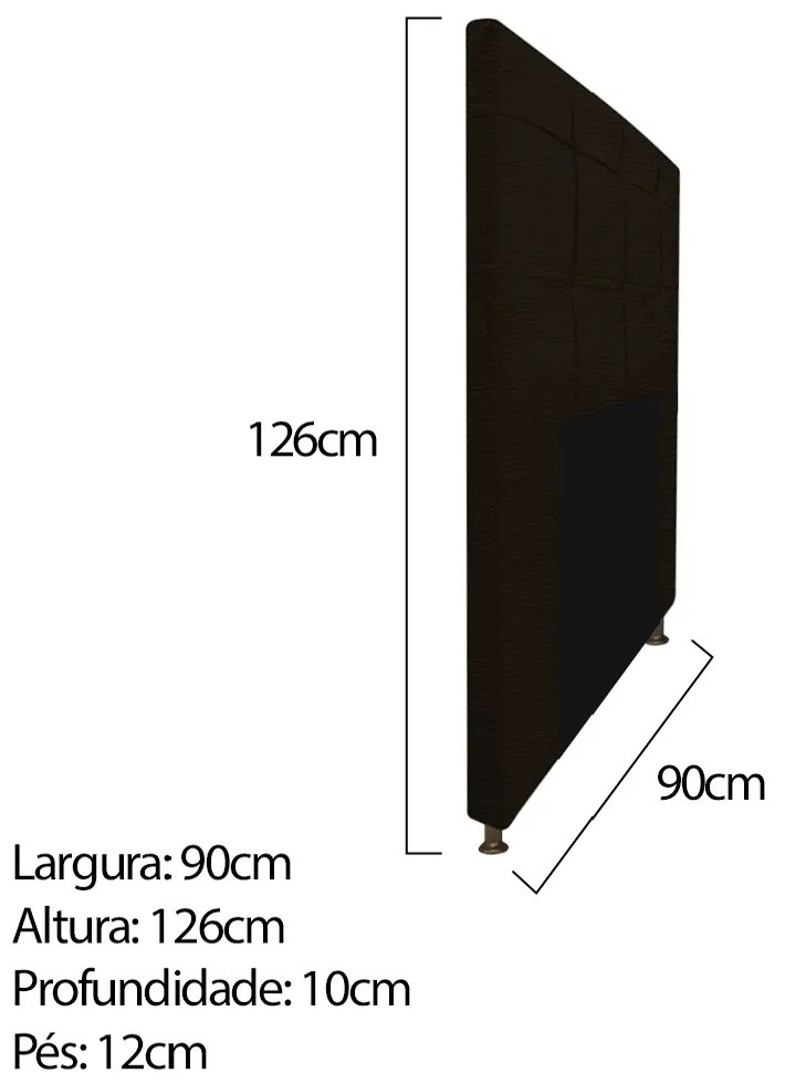 Kit Cabeceira e Calçadeira Baú Estofada Mel 90 cm Solteiro Com Capitonê Corano Marrom - ADJ Decor