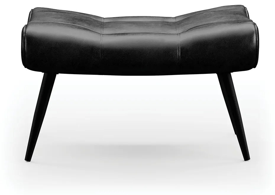 Kit 02 Puffs Sher Corano Preto Pés Palito de Ferro - D'Rossi