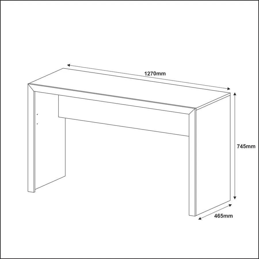 Mesa 127x46cm Escrivaninha Escritório Home Office Carvalho