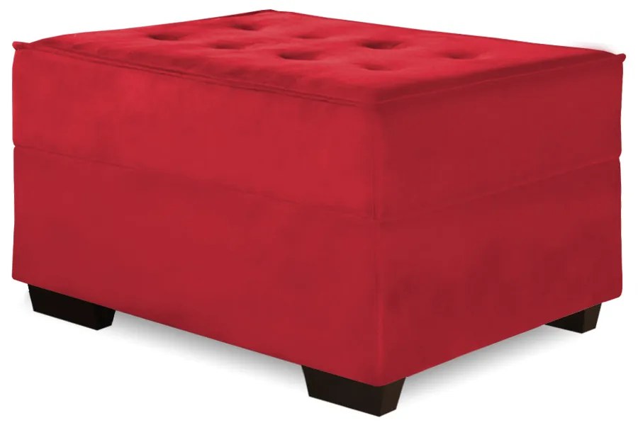 Puff Decorativo Coímbra 60x80 Suede Vermelho