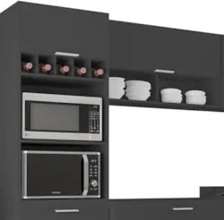 Armário de Cozinha CP05 Para Pia 100cm Pérola Z34 Preto     - Mpozenat