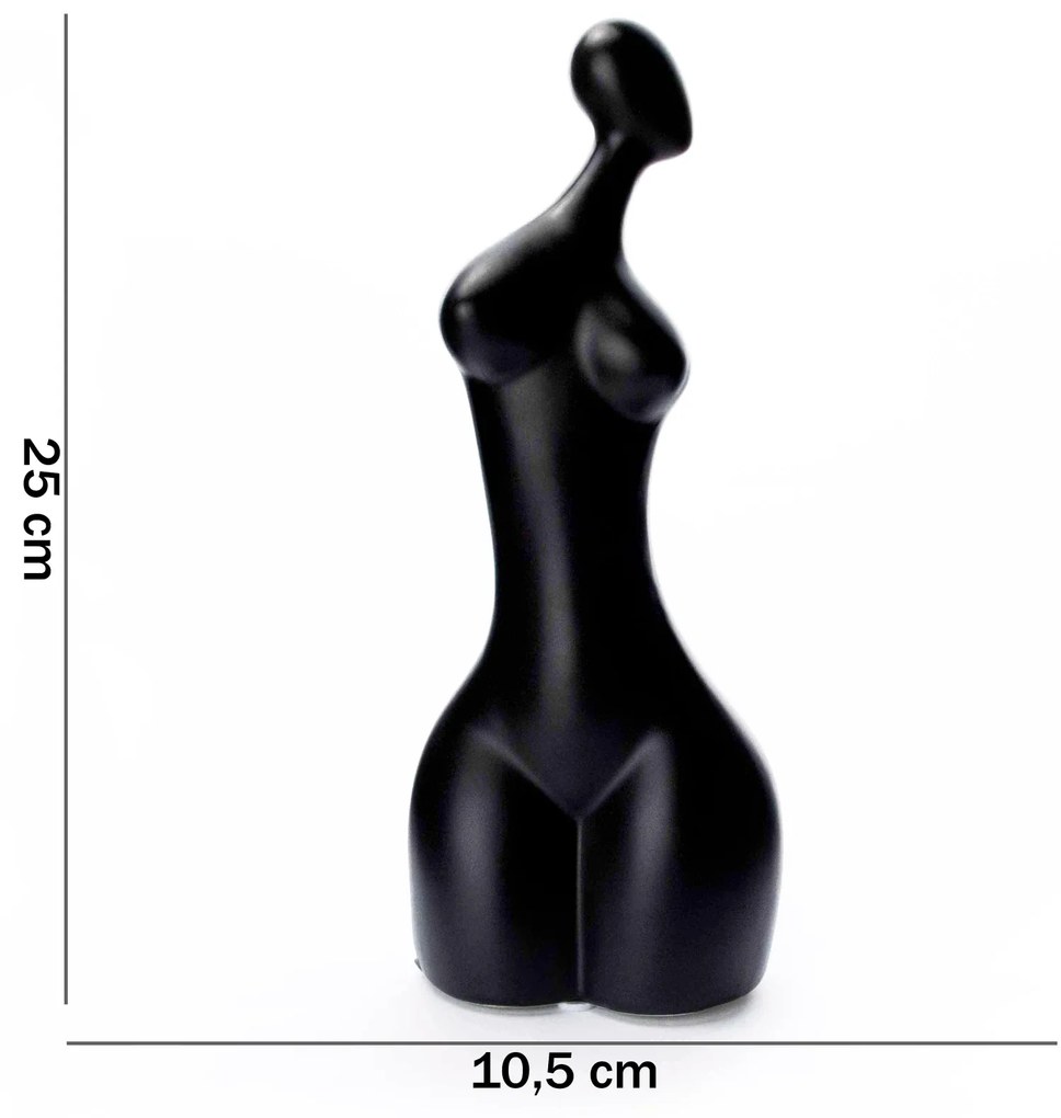 Escultura Decorativa Corpo Preto 25x10,5 Cm - D'Rossi