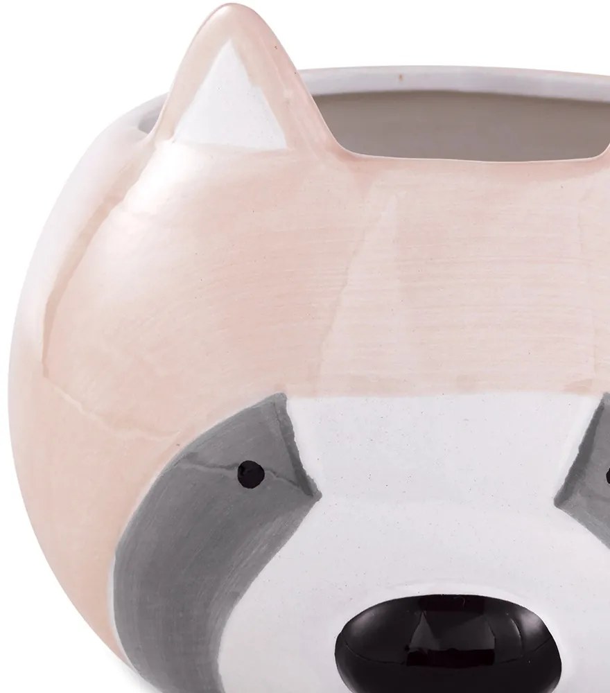 Cachepot "Guaxinim" Rose Em Ceramica 13x16 cm M02 - D'Rossi