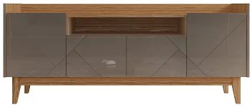 Rack Adria 1.60 Cinza Perola/Noce - Casa D Móveis