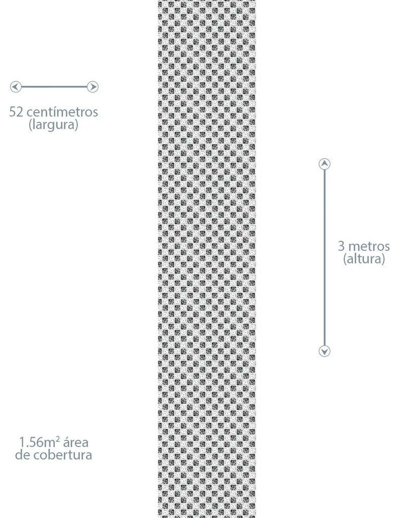 Papel de Parede Pastilha Mármore 0.50m x 3.00m