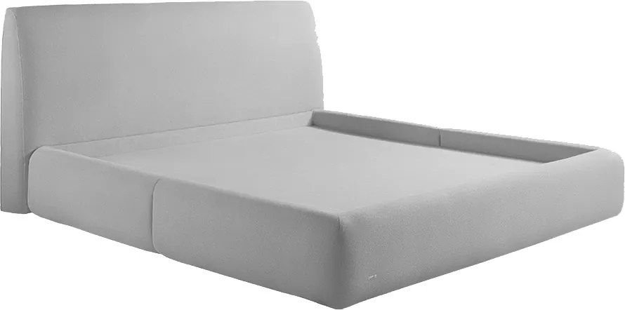 Cama com Cabeceira Pagani King Base no Chão Bouclê Cinza G92 - Gran Belo