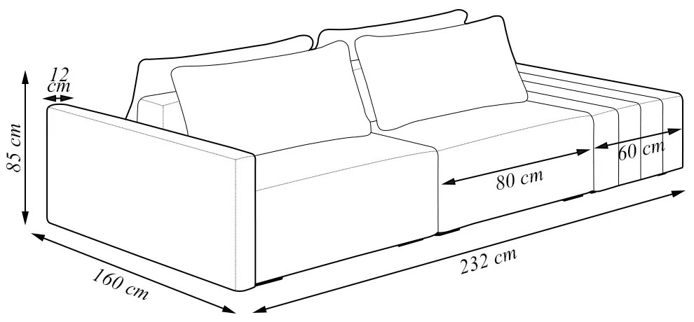 Sofá Ilha Modulado Milos 232cm Puff Lateral Bouclê Bege G33 - Gran Belo
