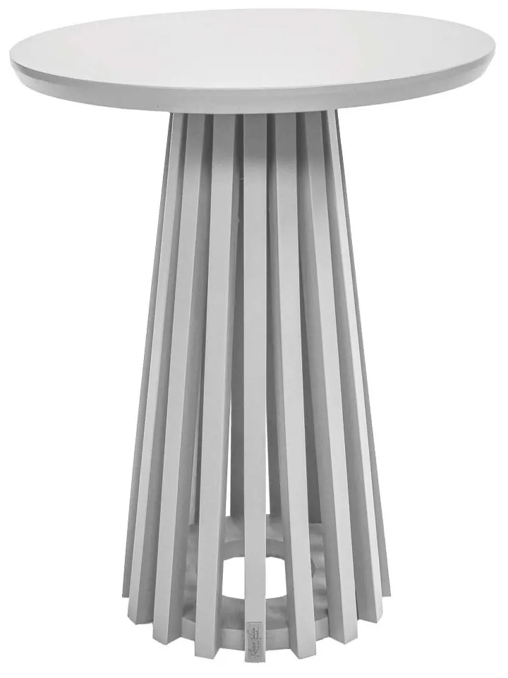 Mesa Ripada Lateral de Apoio Zuli Taís Puntel - Branco Kleiner