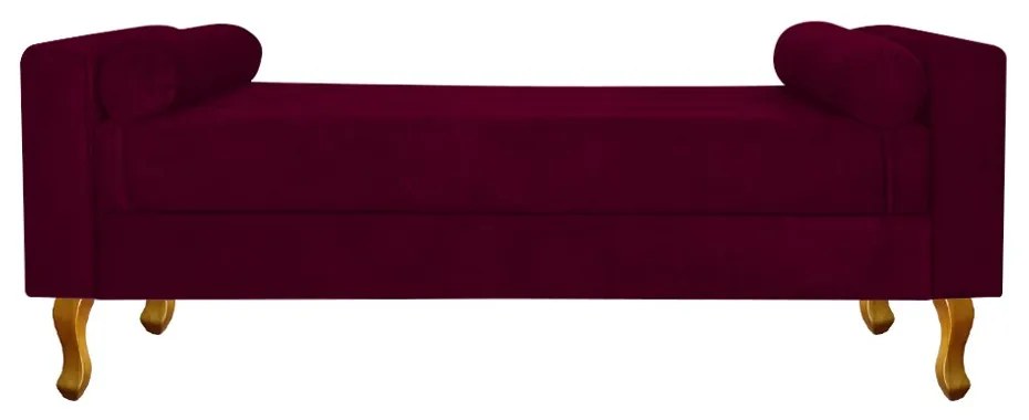 Recamier Félix Casal 140cm Suede Bordô - ADJ Decor