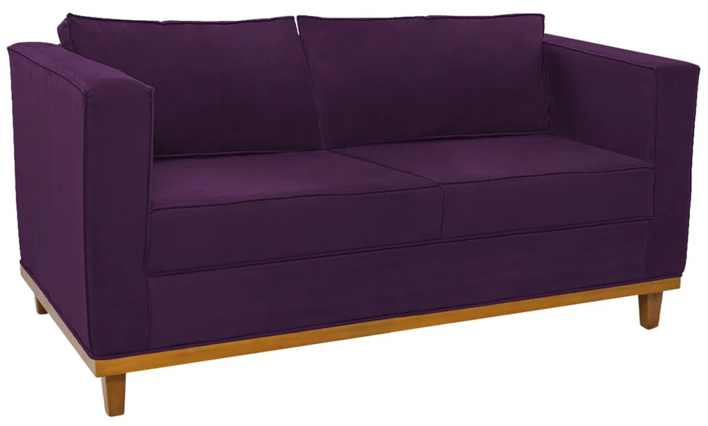 Sofá 2 Lugares Europa Suede Roxo ADJ Decor