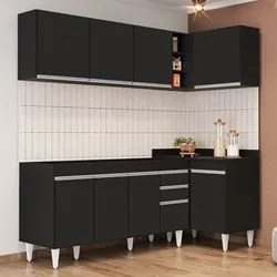 Armário de Cozinha Modulado de Canto Esquerdo 4 Peças CP49 Balcão sem