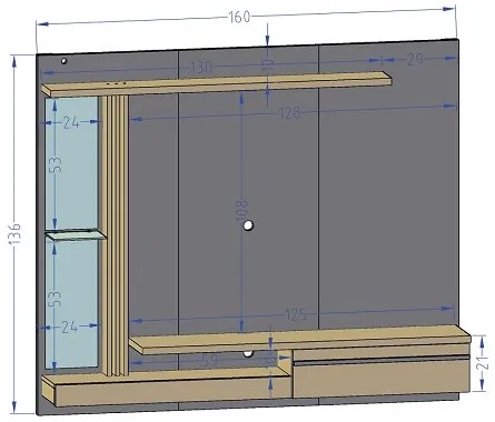 Painel Denver Fendi/Freijó – Bechara Móveis
