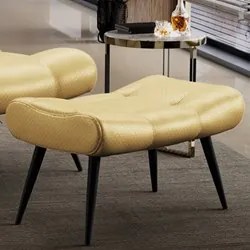 Puff Decorativo Para Sala de Estar Pés Palito Lord Facto Dourado - Ibi