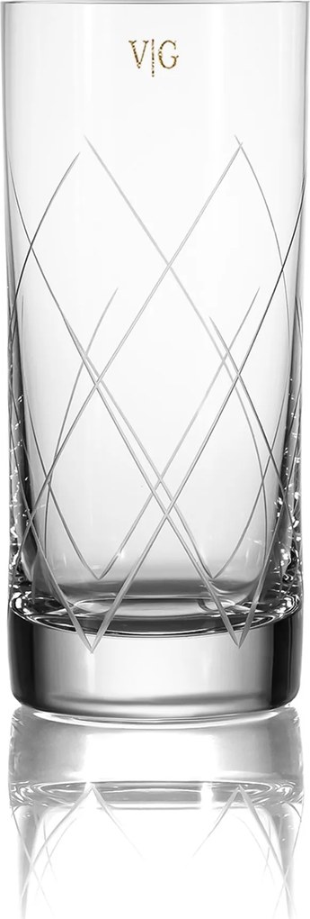 Copo de Cristal Mozart Basic Lapidado Double Cuba Libre 200ml  Incolor