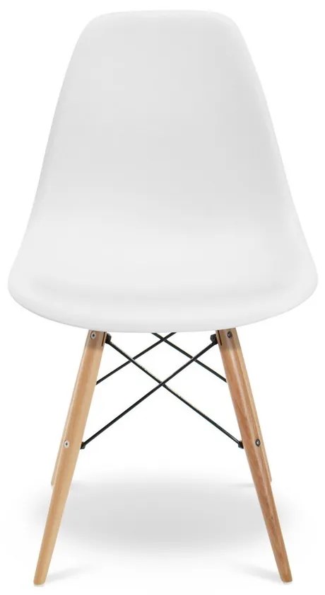 Cadeira Sala de Jantar kit2 Eiffel Eames Base Madeira Branco R02 - D'Rossi