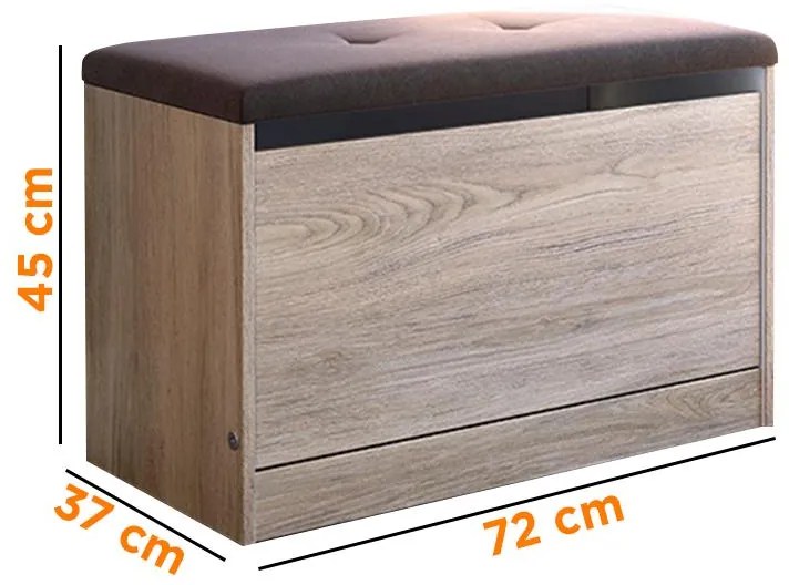 Sapateira Puff Cama Quarto Multifuncional Decoração - Aveiro/marrom
