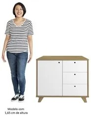 Conjunto Escritório Home Office 3 Peças Elai A06 Olmo/Branco - Mpozena