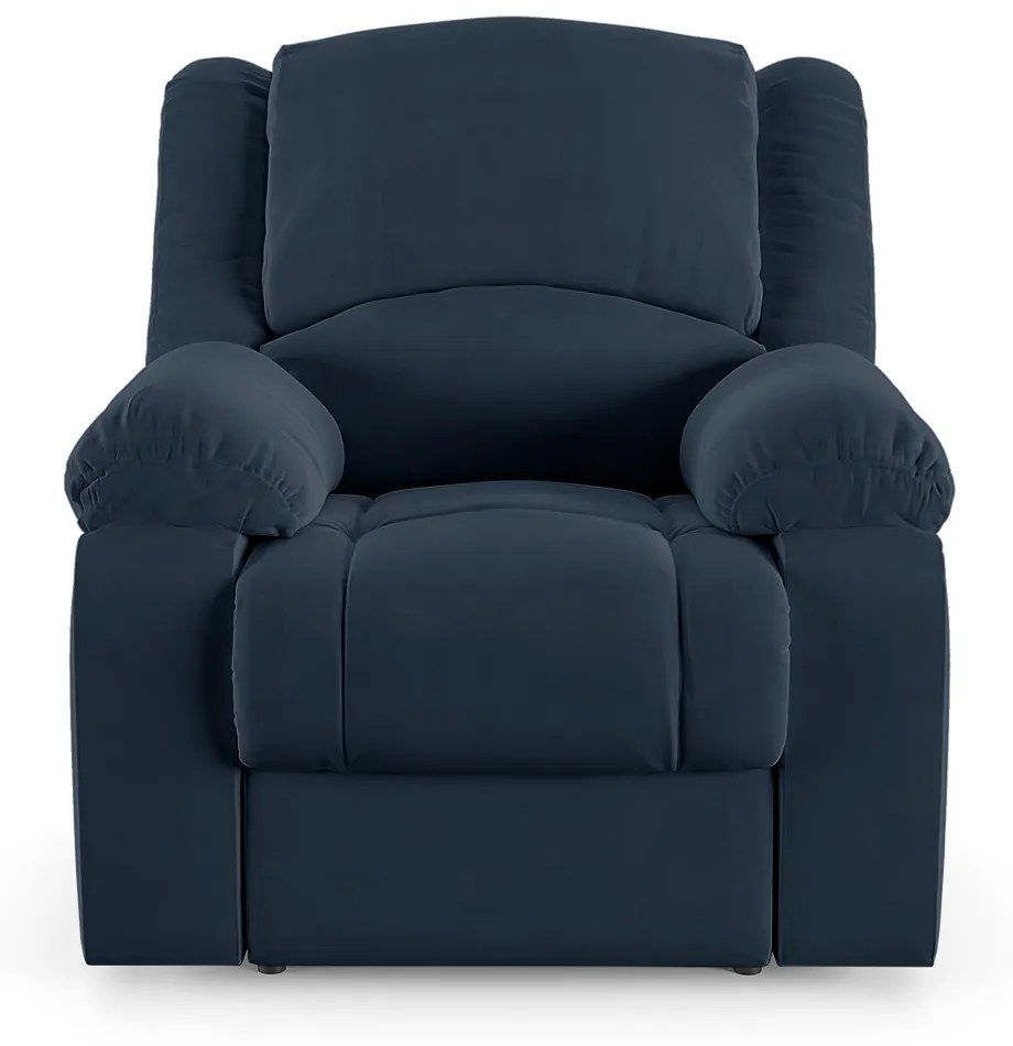 Poltrona do Papai Reclinável Sala de Cinema Madrid Elétrica Touch USB Veludo Azul  G23