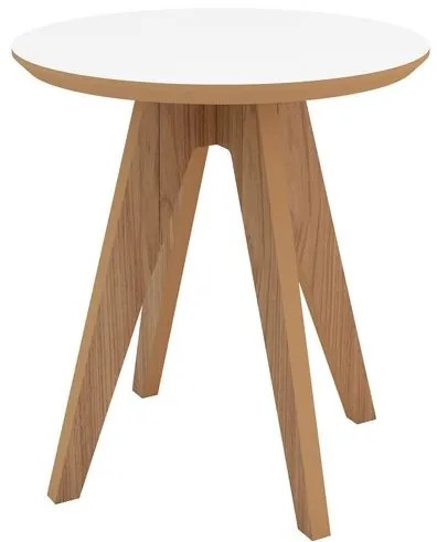 Mesa Lateral Belina Redonda cor Freijo com Off White - 38705 Sun House