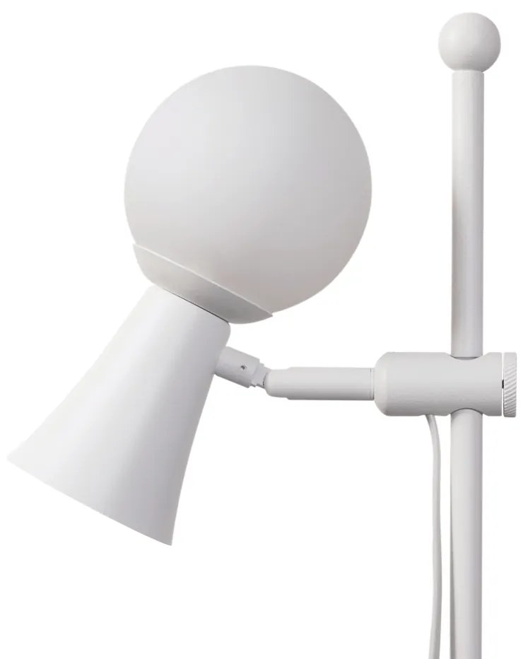 Abajur Dirham Regulável 15,5X24,4X47,7Cm 1Xg9 + 1Xmr16 Alumínio E Glob... (BT - Branco Texturizado, TRANSPARENTE)