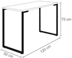 Mesa Escritório 120cm Estilo Industrial New Port Z34 Castanho - Mpozen