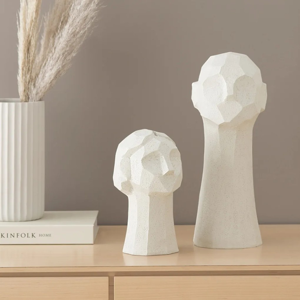 Escultura Decorativa "Rosto" Em Poliresina Off White 39x16 Cm - D'Rossi