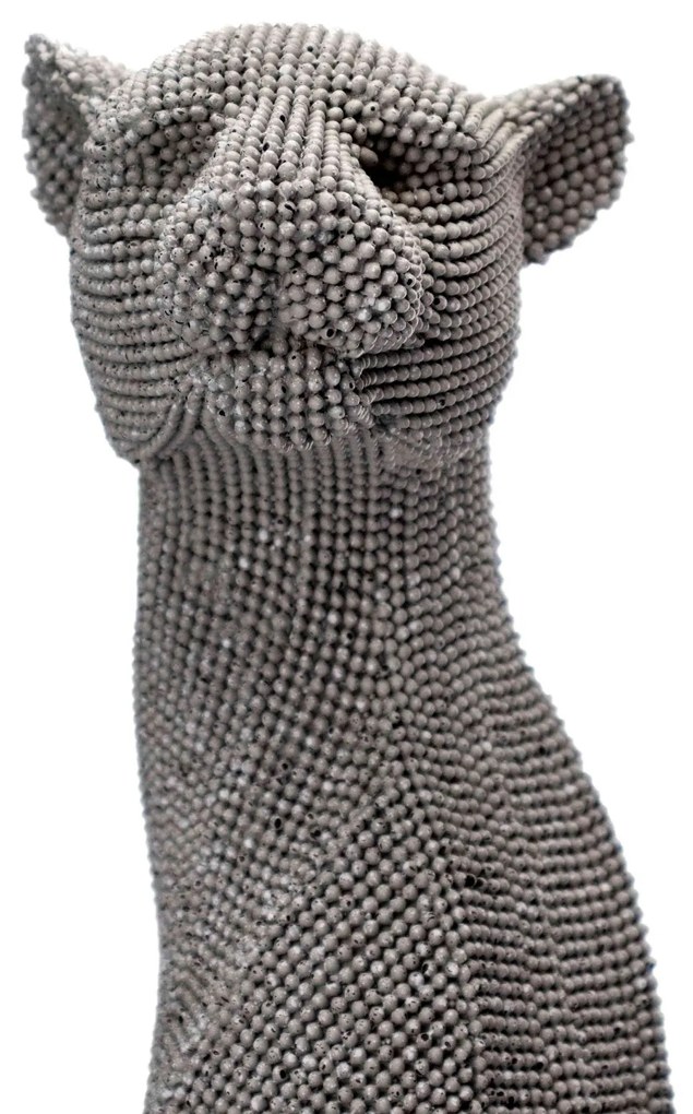 Escultura Decorativo Pantera Em Poliresina Cinza 52x19x17 Cm - D'Rossi