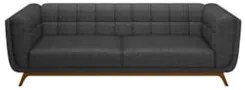 Sofá Living Decorativo 3 Lugares 240cm Bellart Z32 Linho Chumbo - Mpoz
