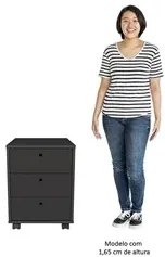 Conjunto Escritório Home Office 4 Peças Nil A06 Preto - Mpozenato