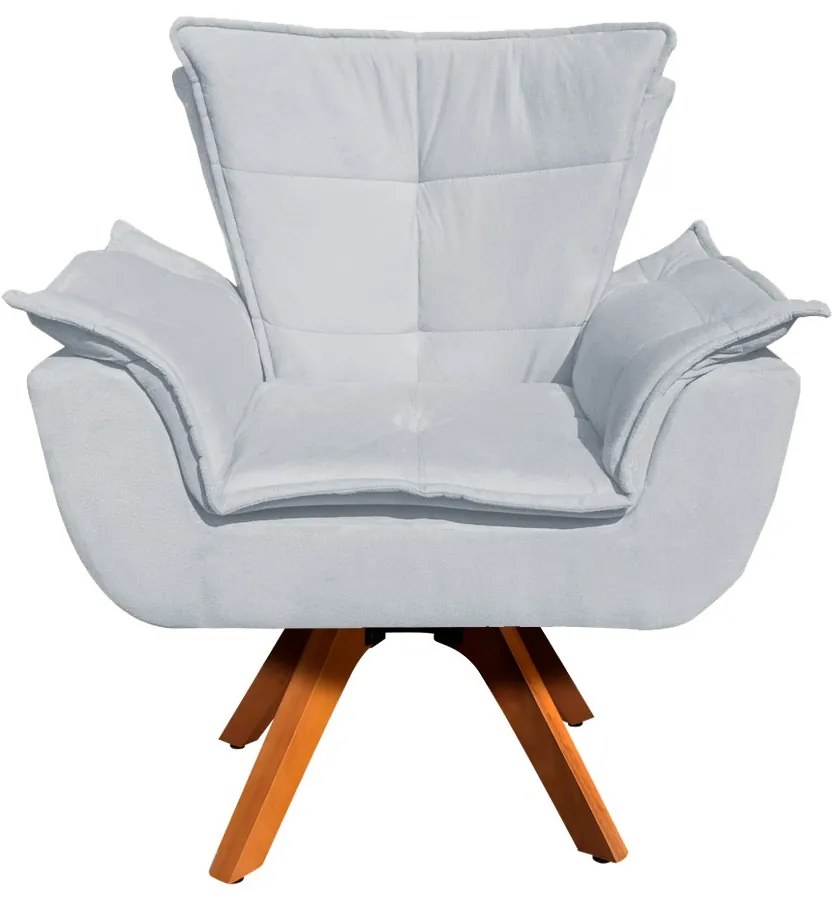 Poltrona Sala de Estar Giratória MM30 Kit 2 Opalla Suede D03 - D'Rossi - Cinza