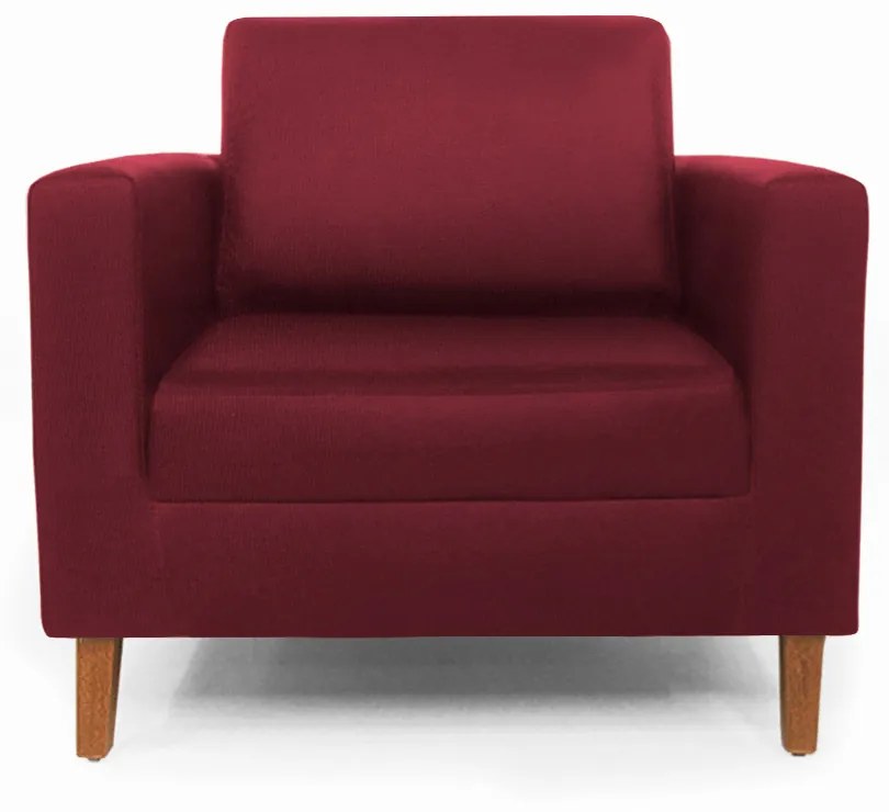 Poltrona Decorativa Gabriela Suede Bordo