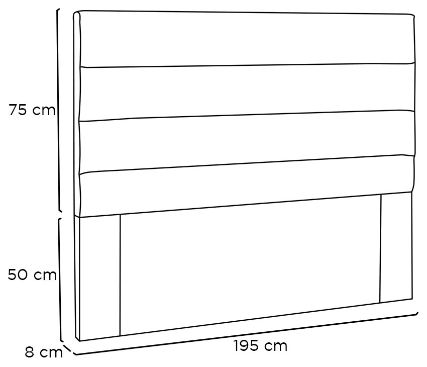 Cabeceira Cama Box King 195 cm Arles Linho S04 - D'Rossi - Cinza