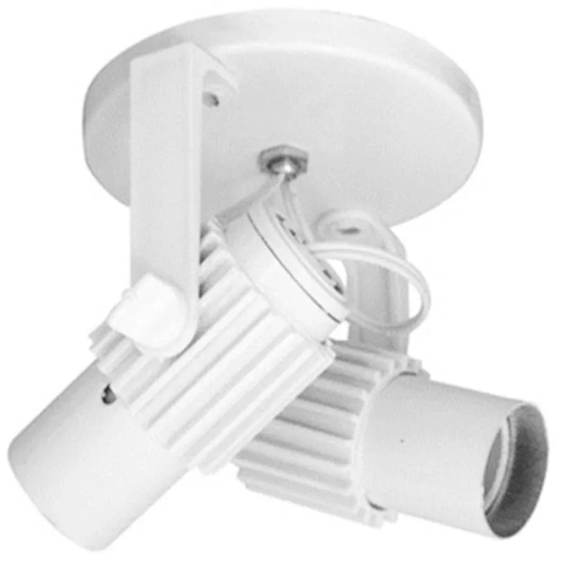Spot B2 Simples Aletado Para 2x E27 Led Bulbo Branco C/ Branco - Bivolt