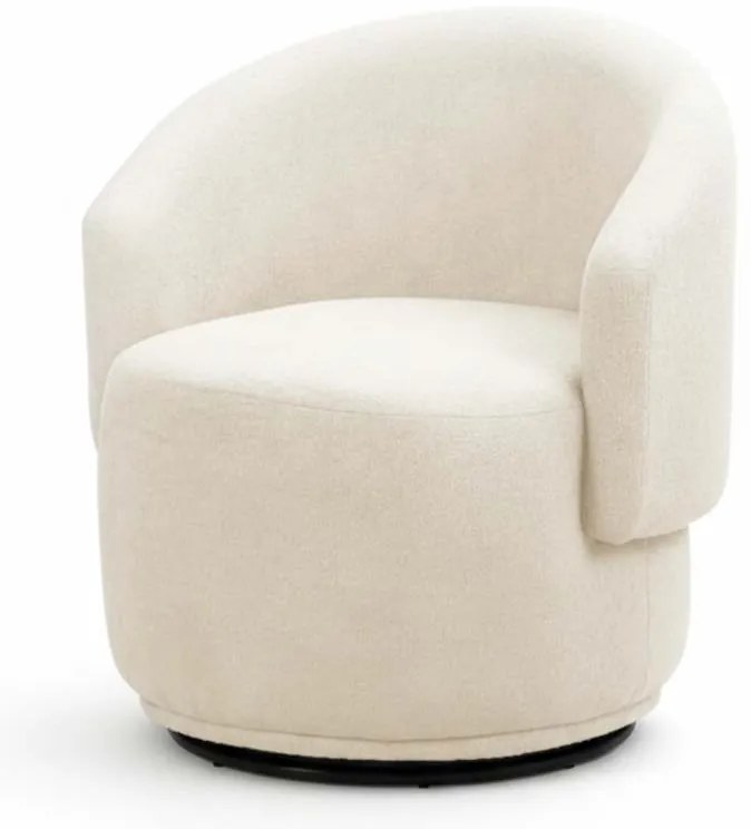 Poltrona Decorativa Giratória Sala de Estar Recepção Jasmine Bouclé