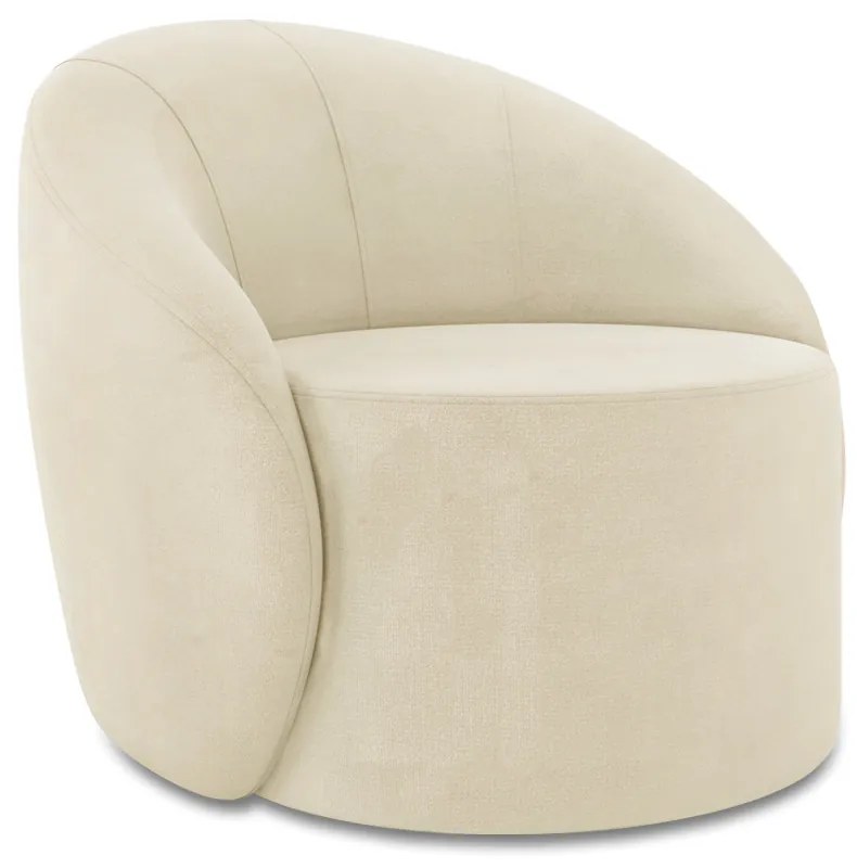 Poltrona Decorativa Orgânica Giratória Lua Suede D03 - D'Rossi - Bege