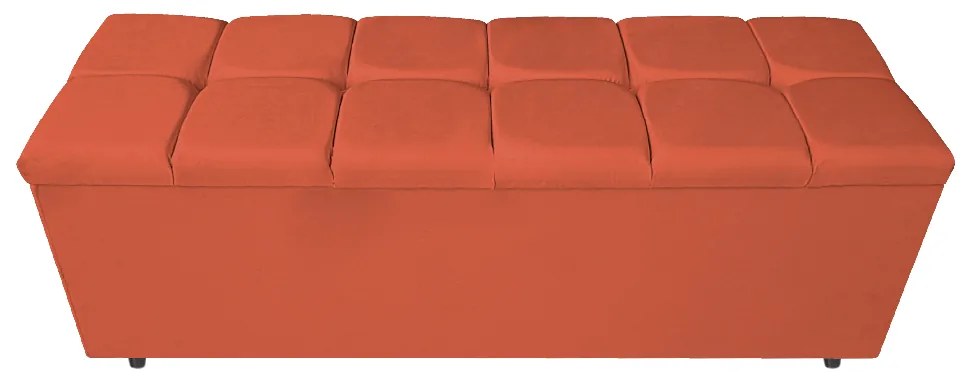 Calçadeira Estofada Manchester 195 cm King Size Suede Terracota - ADJ Decor