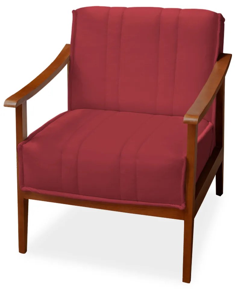 Poltrona Decorativa Vincenzza Veludo Vermelho