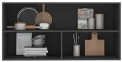 Armário Aéreo 120cm 2 Portas de Vidro Grace Grafite Z44 - Mpozenat