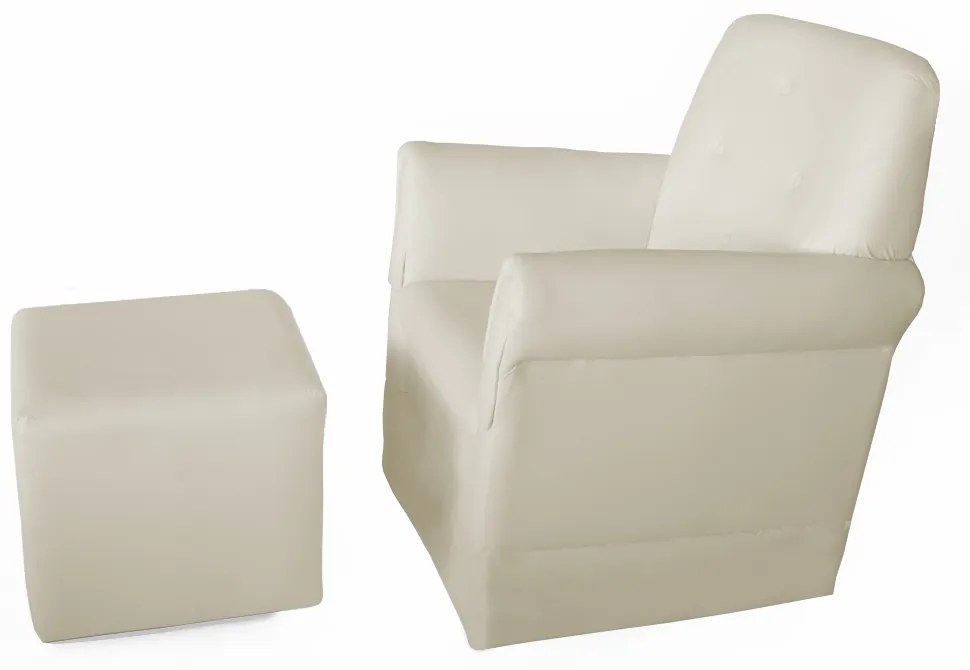 Poltrona Suzi Amamentação Balanço + Puff Suzi Suede Bege
