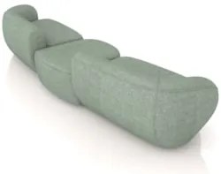 Sofá 3 Lugares Com Puff 252cm Orgânico Lyor Linho Verde Z55 - Mpozenat